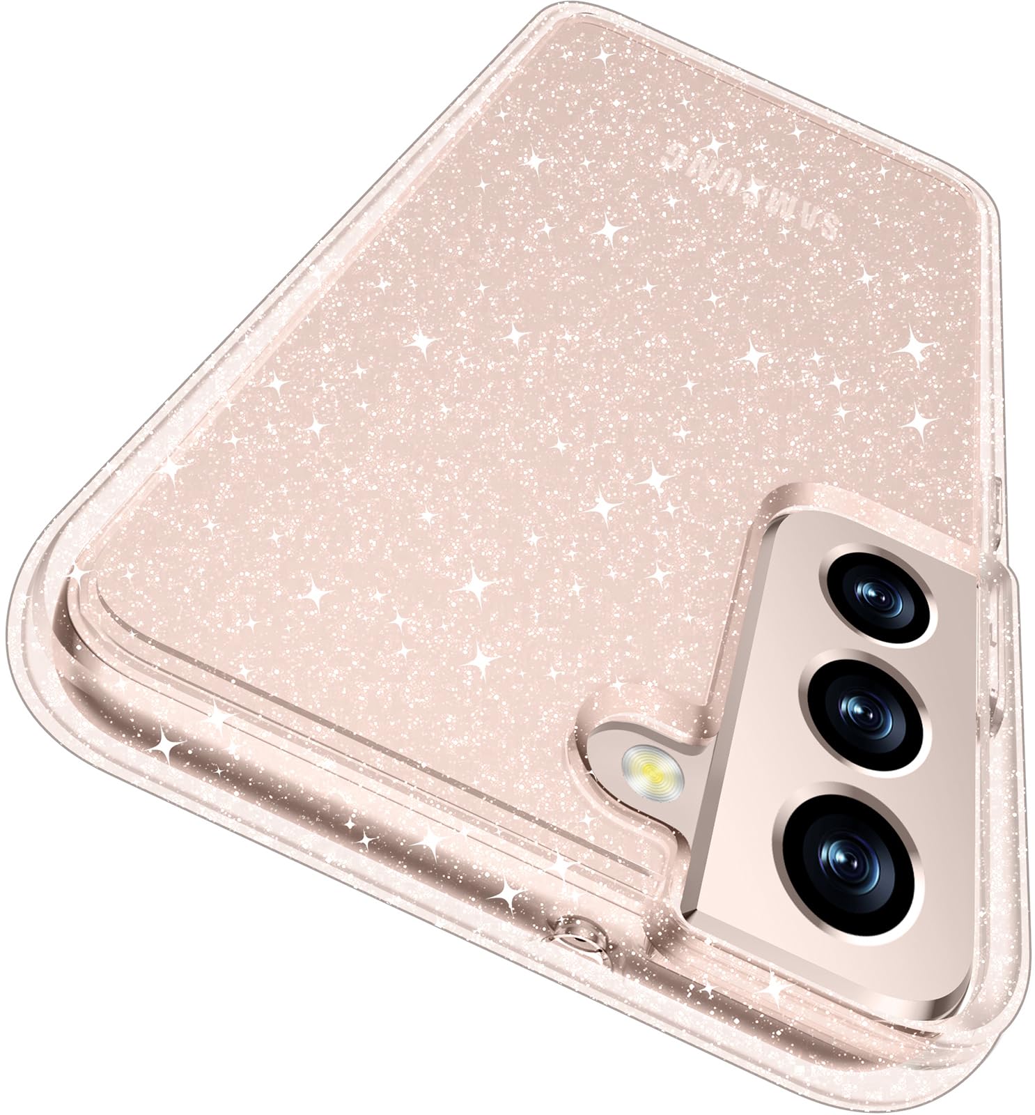 Rayboen for Samsung Galaxy S22 Case, Anti Yellowing Glitter Case, Military Grade Protection Slim Phone Cover, Shockproof Scratch-Resistant Sparkly Transparent Cell Phone Cases for Galaxy S22