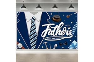 ROSULASI Happy Fathers Day Banner Decorations 70.9x45.3in Extra Large Size Father's Day Backdrop Banners Party Supplies Indoor Outdoor Background for Photograph Family Celebrations Wall Door Home Decor(blue)