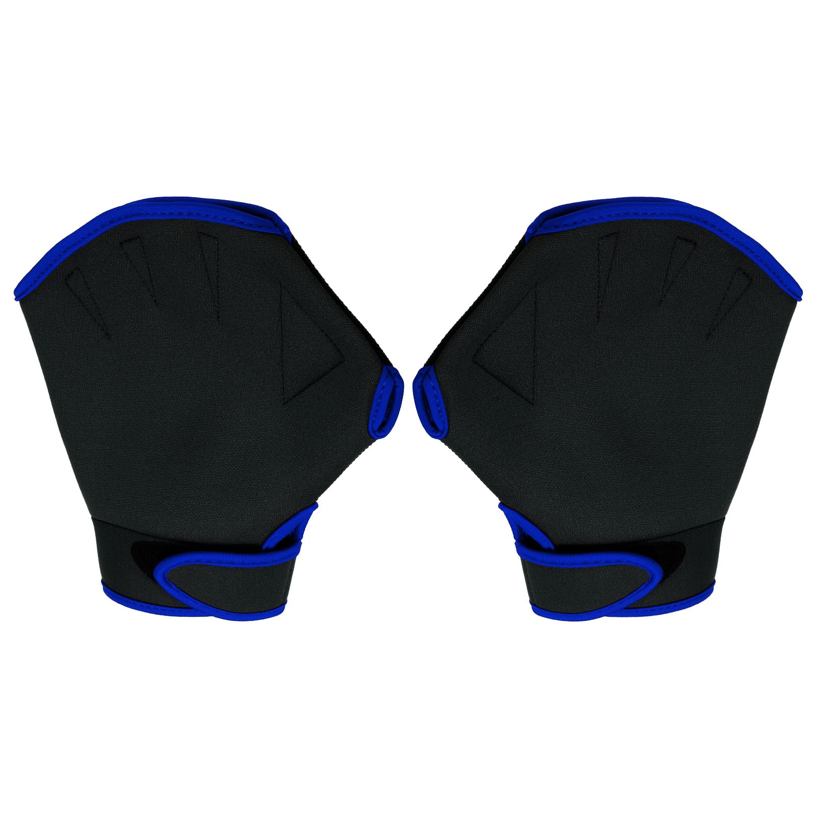 PATIKIL Webbed Swim Gloves, Unisex Swimming Resistance Training Gloves Webbed Paddle Aquatic Gloves for Swimming and Diving, S, Black Blue