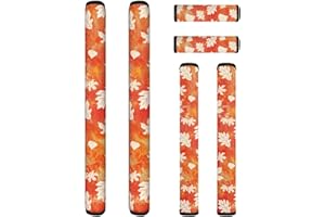 NETILGEN 6 Pieces Refrigerator Door Handle Covers, Kitchen Appliance Protective Gloves Anti-Slip Decor for Ovens Microwaves Keep Kitchen Appliance Clean, Maple Leaf Orange