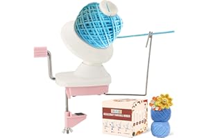 MAOPINER Yarn Winder, Hand-Operated Yarn Ball Winder for Crocheting and Knitting, Easy to Install Yarn Cake Winder, Wool Winder Holder Knitting Yarn Winder, Ideal Helper for Yarn Lovers (Blush Pink)