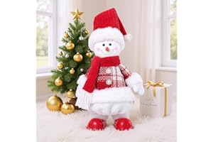 USILAND Christmas Snowman with Music, Singing Dancing Decorations for Home, Winter Table Xmas Musical Holiday Decor