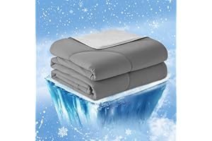 Cozy Bliss Cooling Comforter King Size, Cooling Blankets for Hot Sleepers and Night Sweats,Dark Light Gray Summer Comforter for King Size Bed, Breathable Soft Lightweight Silk Smooth