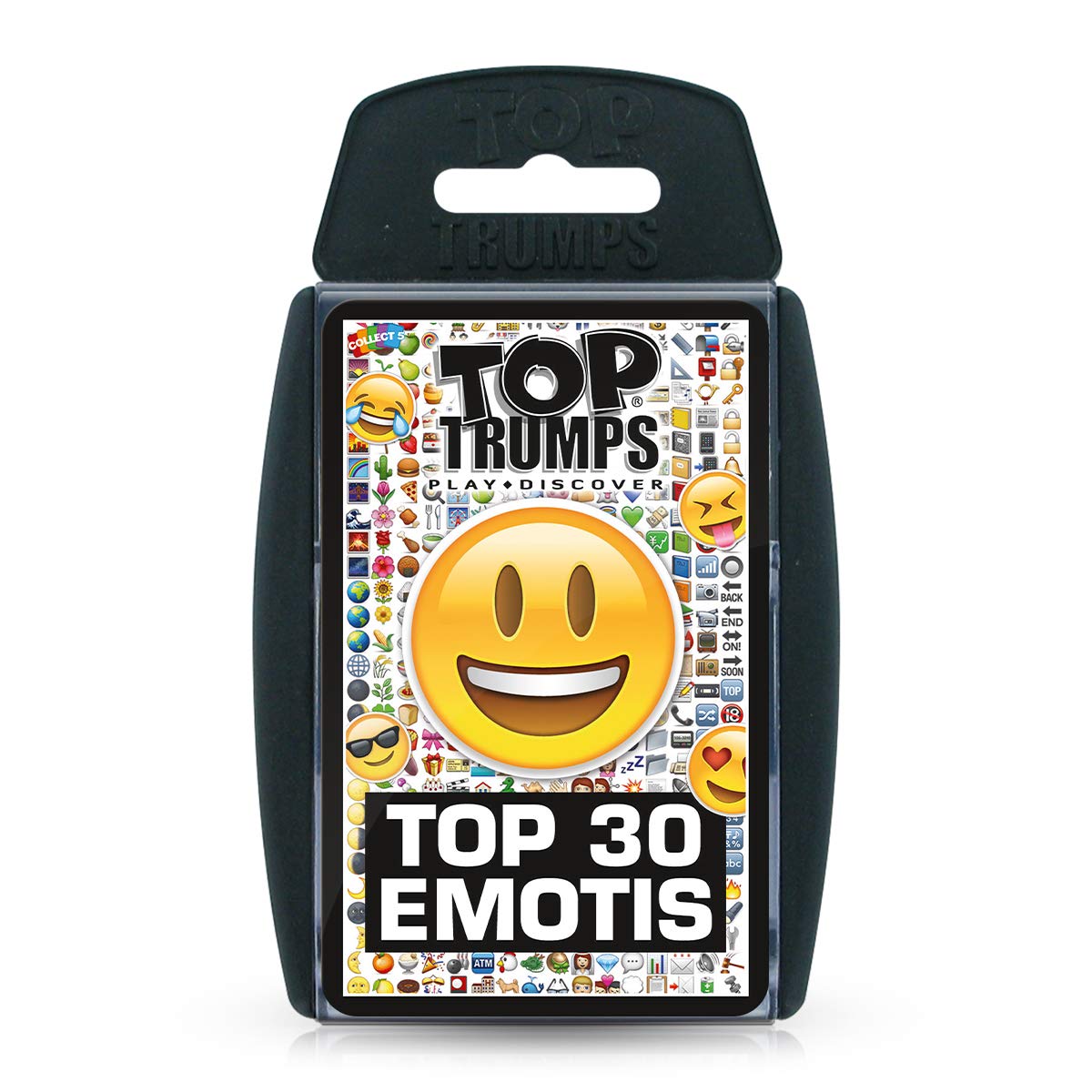 Top Trumps Emotis Specials Card Game, play with the top 30 Emotis including heart eyes, wink face, sunglasses and poop, educational gift and toy for boys and girls Aged 6 plus
