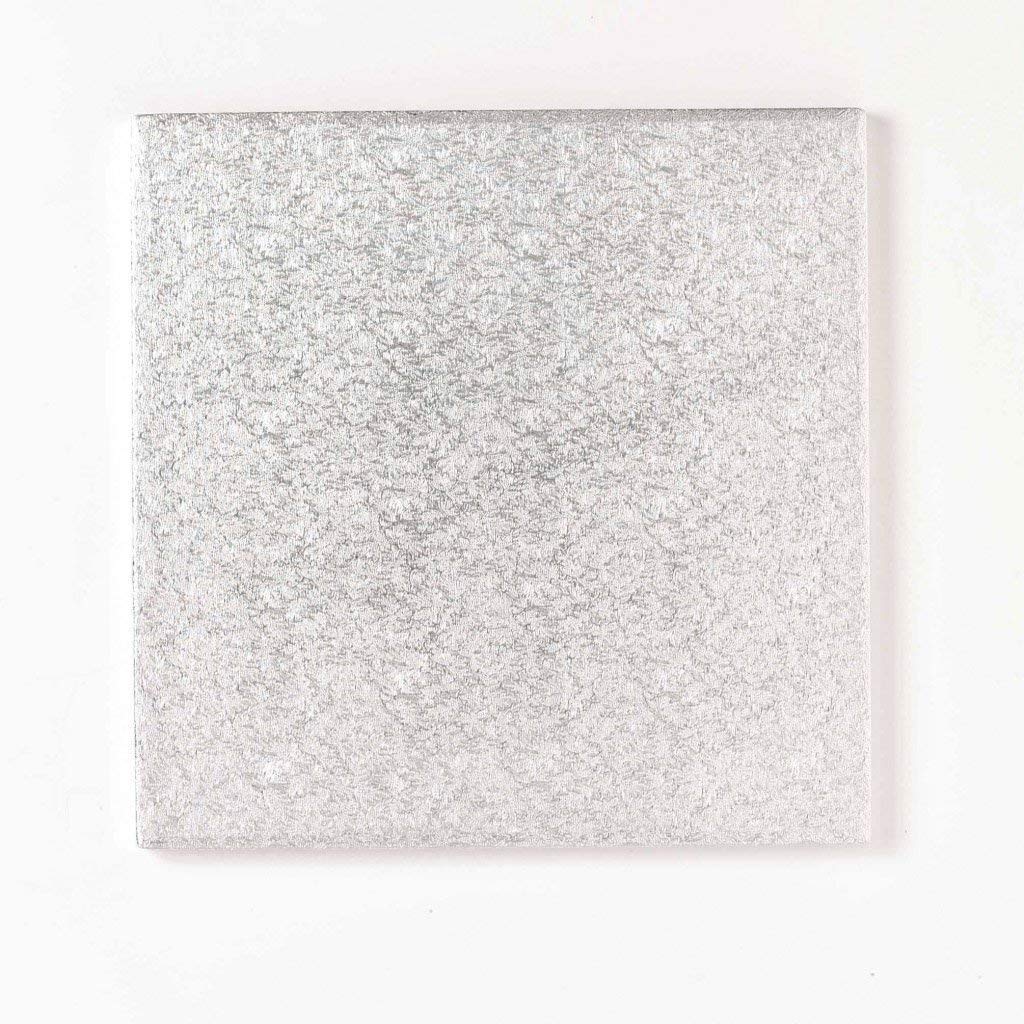 FunCakes 10" 12mm Square Silver Drum Cakeboard