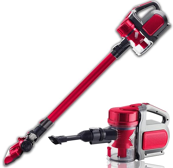 DMS® 2in1 Zyklon Akku Staubsauger beutel- kabelloser Handstaubsauger, Elektrobürste, Lithium-Ionen Akku, Decken-, Bodenreinig