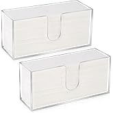 Whdiystella 2Pcs Acrylic Paper Towel Dispenser, Paper Towel Holder Countertop Clear Multi Trifold Napkin Holder, Suitable for Z-fold, C-fold or MultiFold Paper Towels for Bathroom, Toilet, Kitchen