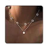 Trinckle Daisy Necklace for Women Gold and Pearl