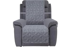 Ameritex Waterproof Nonslip Recliner Cover Christmas Decor Stay in Place, Dog Couch Recliner Cover Furniture Protector for Pets and Kids (Light Grey, 23'')