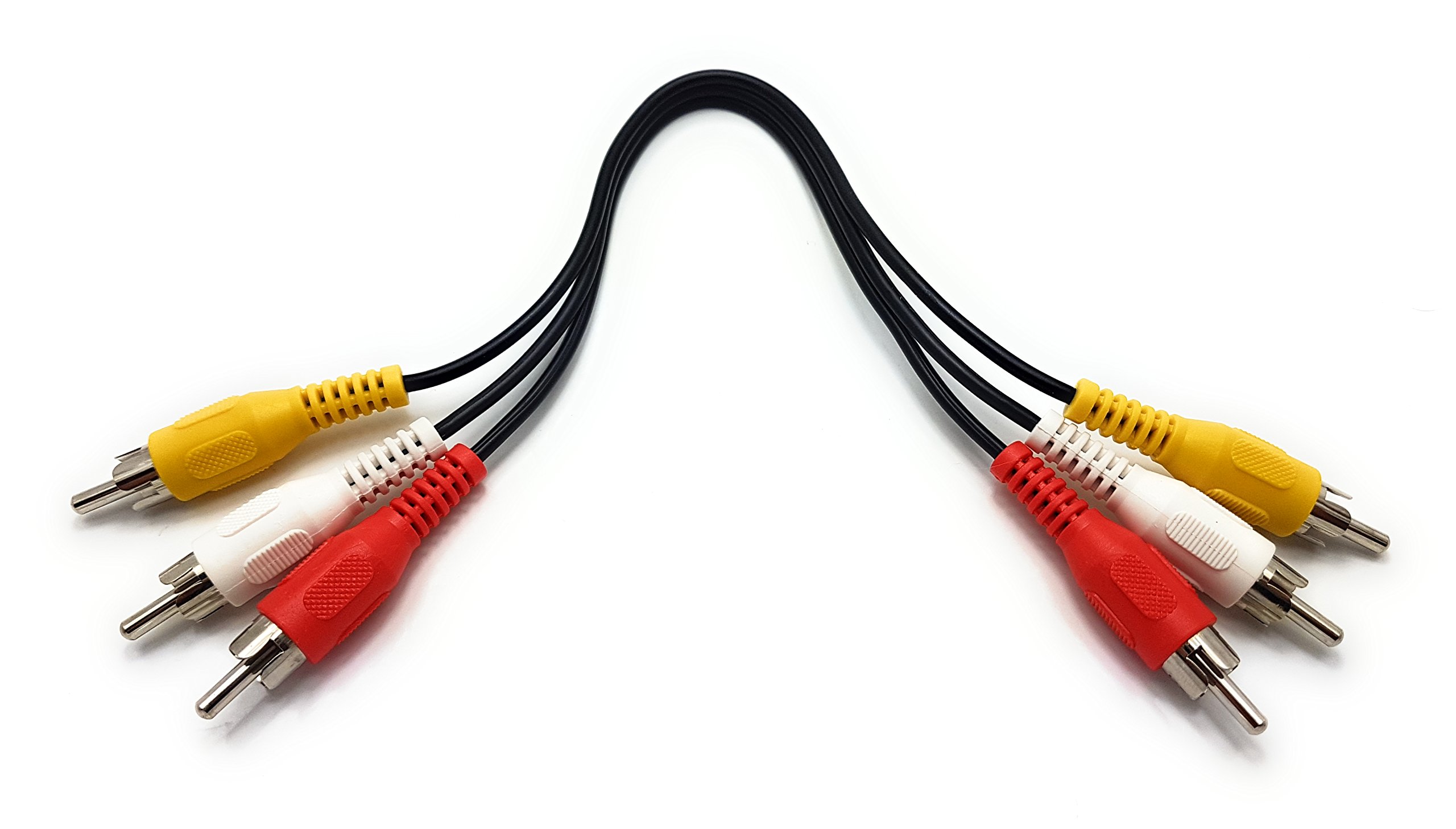 MainCore 25cm Long 3 x Phono Male To 3 x Phono Male Cable Audio Composite Video RCA Lead (Available in 0.15m, 0.25m, 0.50m, 1m, 2m, 3m, 5m, 7m, 10m, 15m, 20m, 25m) (0.25m)