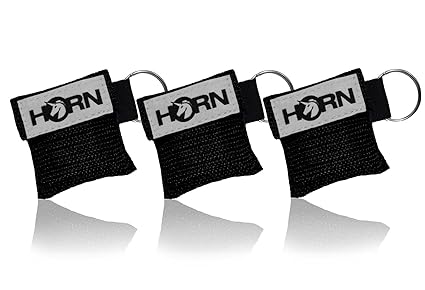 Horn-key - Beatmungstuch im Schlüsselanhänger 3er Pack (schwarz)