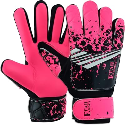 EFAH SPORTS Football Goalkeeper Gloves Pink Size 4 Boys 6-9