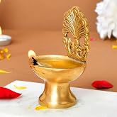 Brass Diya Indian Deepam Oil Lamps for Home Decoration, Mandir, Temple, Traditional Hindu Puja, Religious Decor, Diwali Deepawali, Housewarming Return Gift Items
