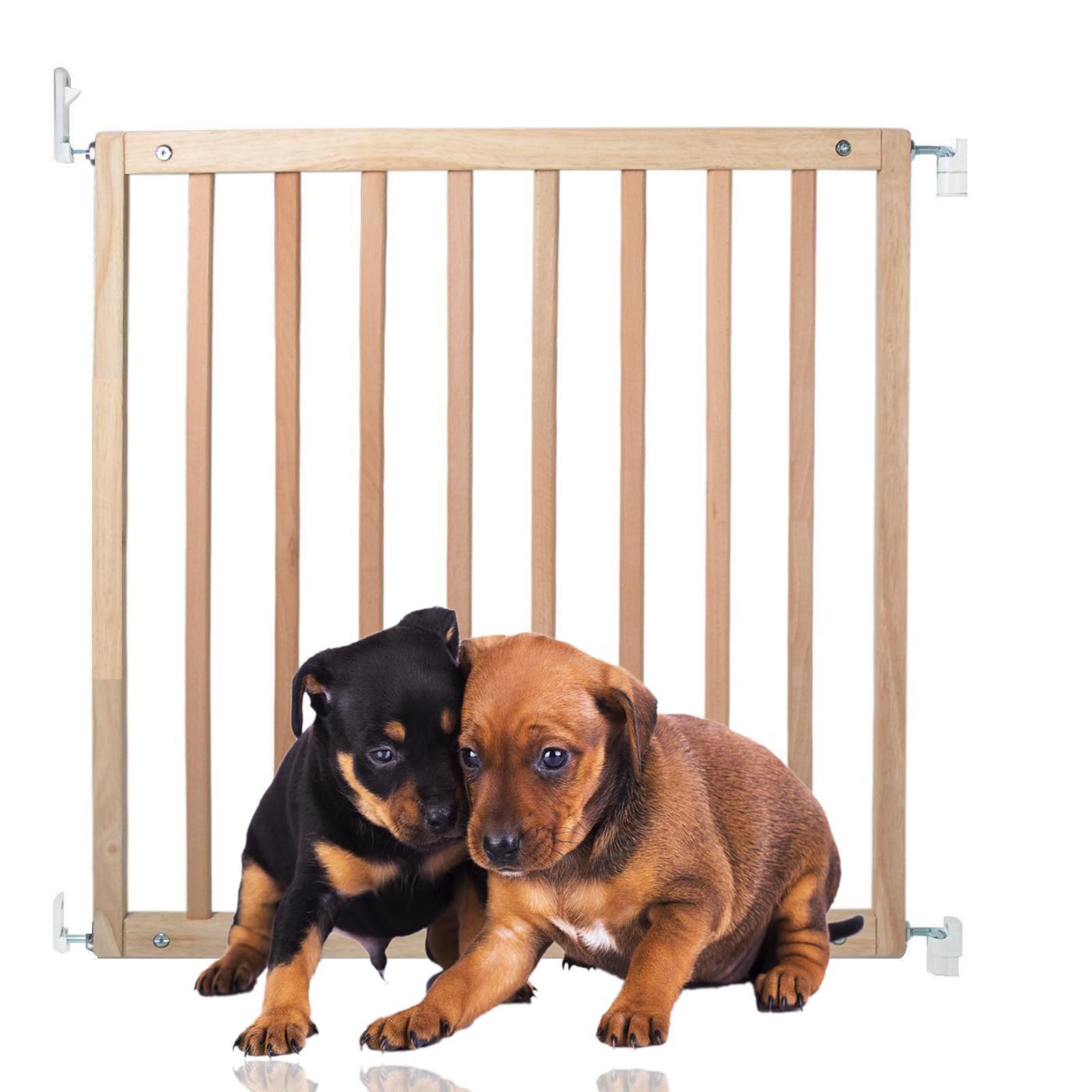 Bettacare Simply Secure Wooden Screw Fit Gate - 72cm to 79cm, Natural, Stylish & Practical Safety Barrier for Puppies & Dogs