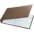 Inkline Executive 7 Ring Check Binder, Premium PU Leather, 500 Check Capacity, for 9x13 Inch Sheets, with Calendar Organizer & Storage Pouch, Sleek Business Design, Premium Quality - Brown (11706)