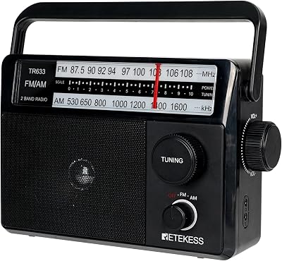 Retekess TR633 Battery Radio Portable AM FM with External Antenna