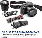 OneLeaf 80PCS 150mm Black Reusable Cable Ties Hook Loop Wire Management Ties view 7