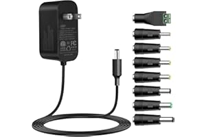 Tonton 12V 3A Power Supply, 36W AC/DC Charger w/8Tips, AC 100V-240V to DC 12Volt 3A 2.8A 2.5A 2.4A 2A 1.5A Universal Converte