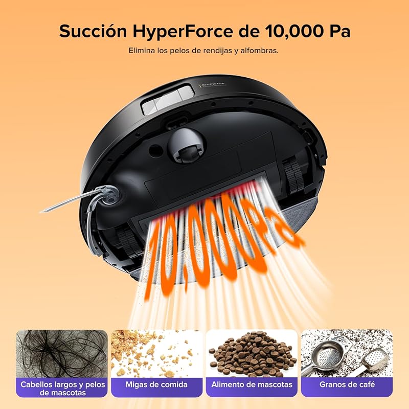 roborock Q10 S5+ set Robot Vacuum e Mop 2 em 1 de 10000 Pa, Sistema Anti-Emaranhado Duplo, Prevenção de Obstáculos, 7 Semanas de Auto-Esvaziamento, Navegação LiDAR PreciSense, App Control, Preto