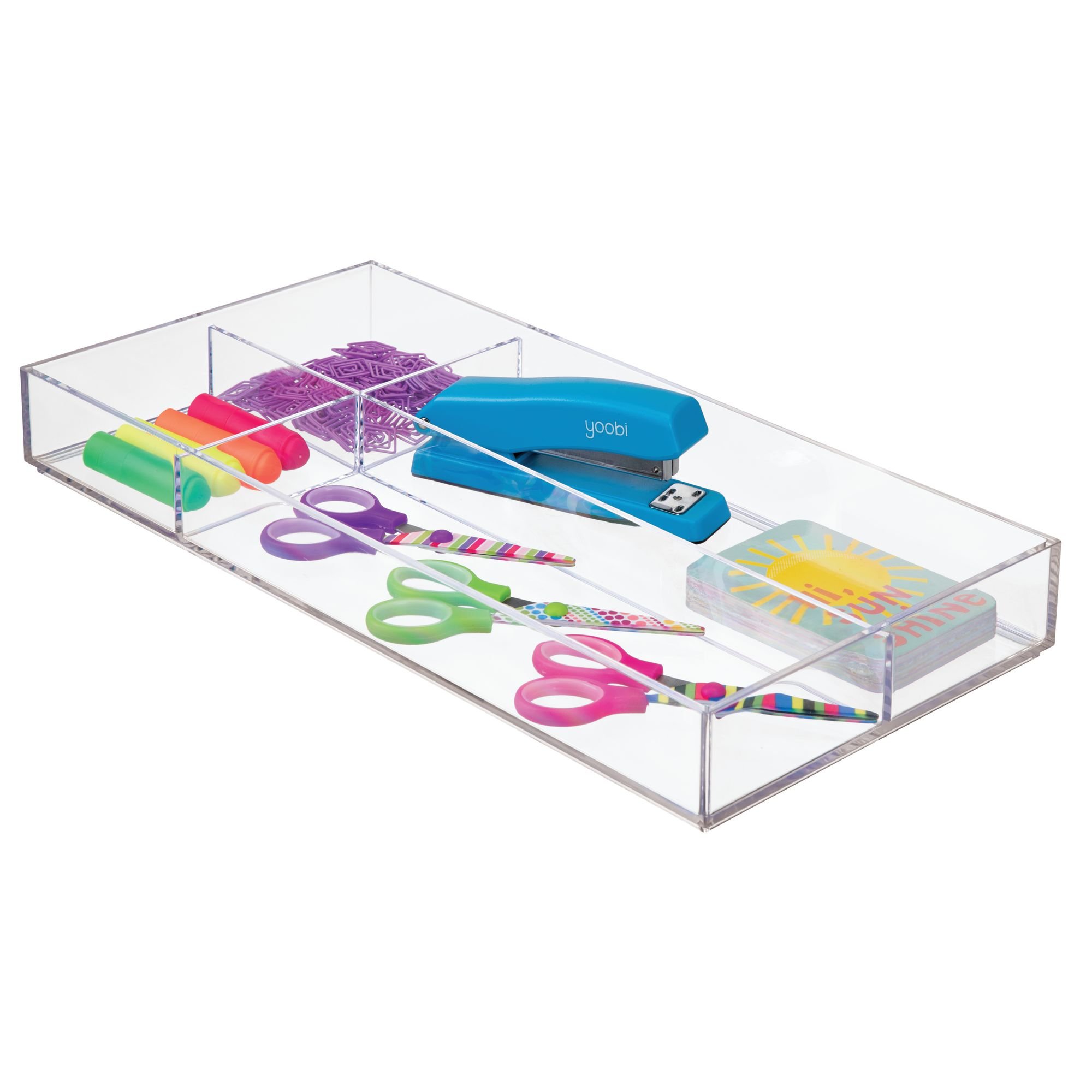 mDesign Office Supplies Desk Drawer Organizer for Scissors, Pens