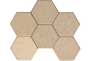 Aspect Peel and Stick Backsplash Honeycomb Champagne Matted Metal Tile Sample for Kitchen and Bathrooms (Sample)