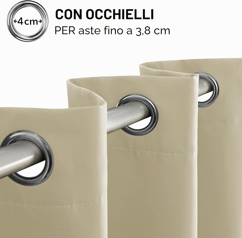 Tende Oscuranti per Interni, 2 Pannelli, 140x245 cm, Beige Scuro — foto 8 di 8