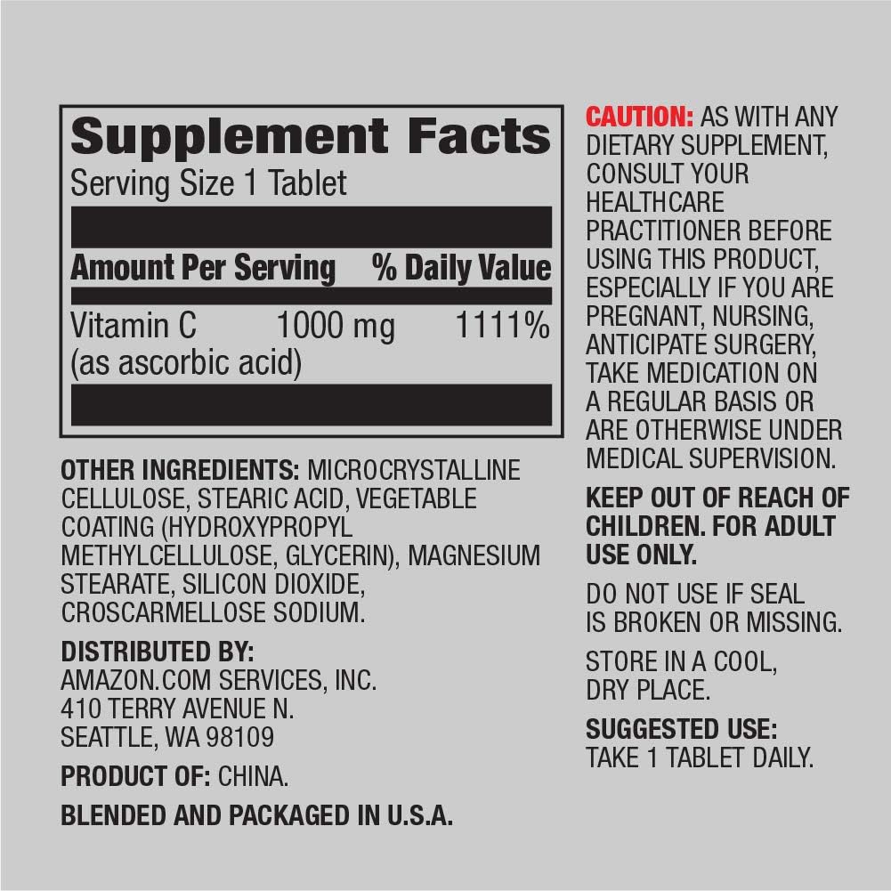  Elements Vitamin C 1000mg, Supports Healthy Immune System, Vegan, 300 Tablets, 10 month supply: Health & Personal Care