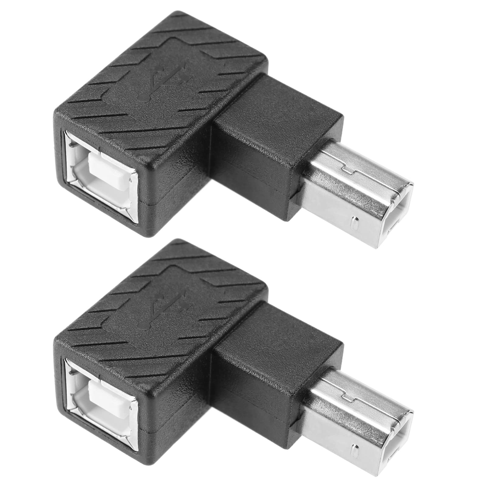 Create idea 2PCS USB 2.0 Type-B Printer Adapter 90 Degree Type-B Male to Female Converter 480 Mbps Data Transfer Speed for Printer Scanner (Left Angle & Right Angle)