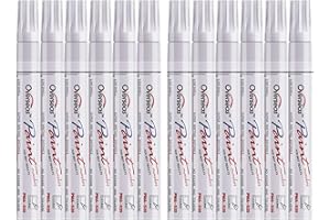 Lesun Overseas White Paint Pens, 12 Pack Waterproof Oil-Based Paint Pen Set, Quick Dry and Permanent, Markers for Rock, Stone