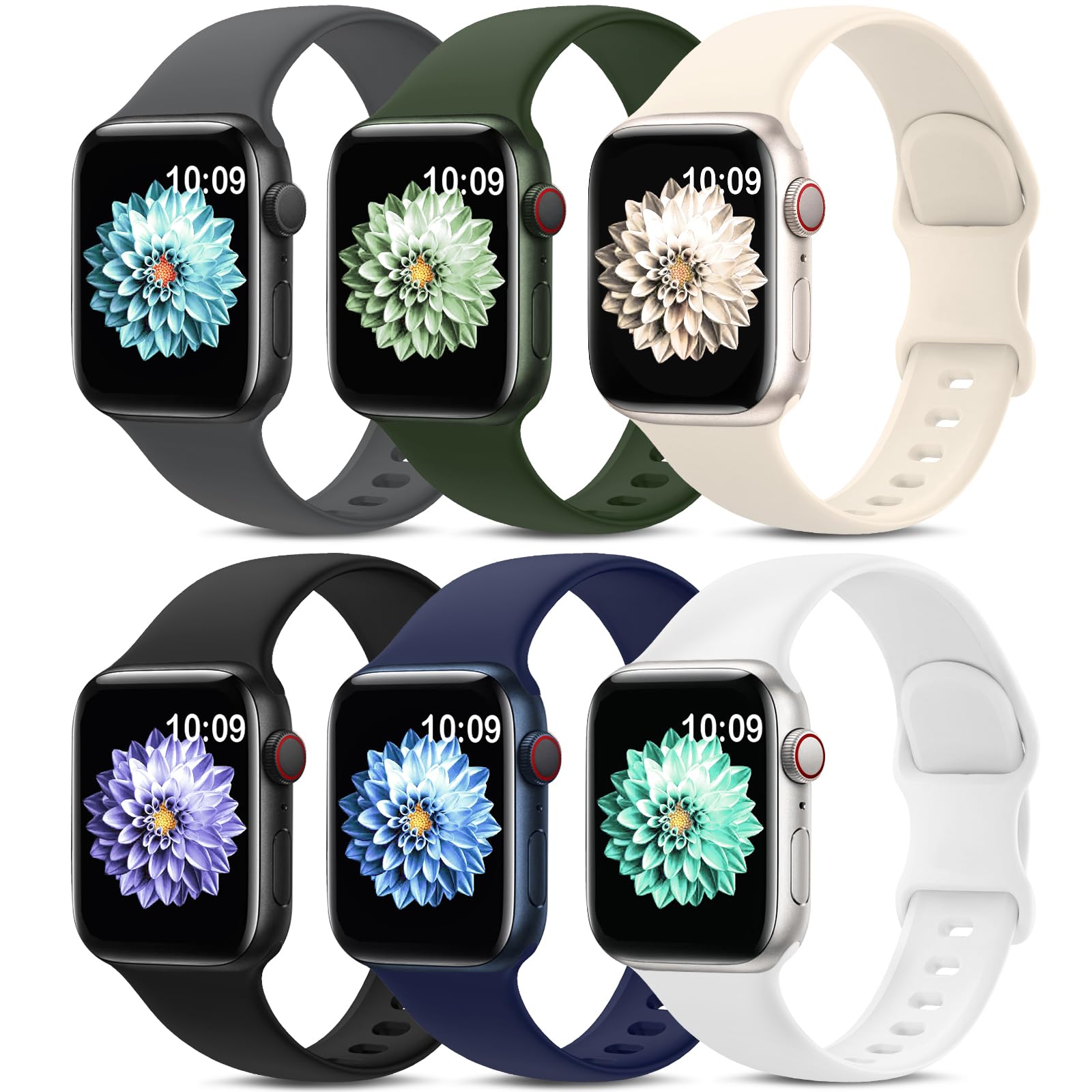 6 Pack Sport Bands Compatible with Apple Watch Band