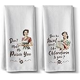 Hcaredee Kitchen Towels,Funny Joked Themed Dishcloth,16 * 24,2Pack,Microfiber Bar Towel,Hilarious Hand Towels,High Absorbent Dish Towels,Best Gifts for Hostess New Home Mom Women Housewarming