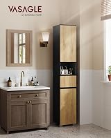 VASAGLE Tall Bathroom Cabinet Slim Storage 30x30x170 cm Ink Black view 2
