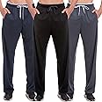 SACUIMAN Mens Sweatpants with Zipper Pockets Open Bottom Athletic Pants for Workout,Running,Training,Jogging,Gym