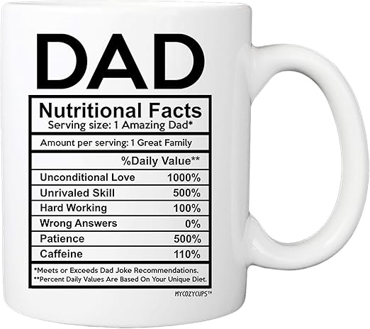 dad nutrition facts mug