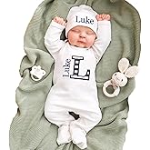 Personalized Baby Onesie Newborn Coming Home Outfit Customized Clothes with Baby's Name in Embroidery Hospital Romper Suit