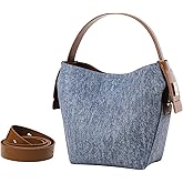 LA FESTIN Leather Bucket Bags for Women - Adjustable Long Strap Designer Crossbody Handbags, Shoulder Purse for Everyday Use