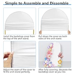 Hemmotop White Arch Backdrop Cover Set 7.2 ft, 6