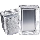SilvaKoon Grill Drip Pans for Weber 6415, Grease Tray Liners, 50 Pack | Disposable aluminum foil liners, 8.5 x 6 x 1.34 in; fits select Weber Q, Spirit, Genesis, Genesis II and Traveler grills.