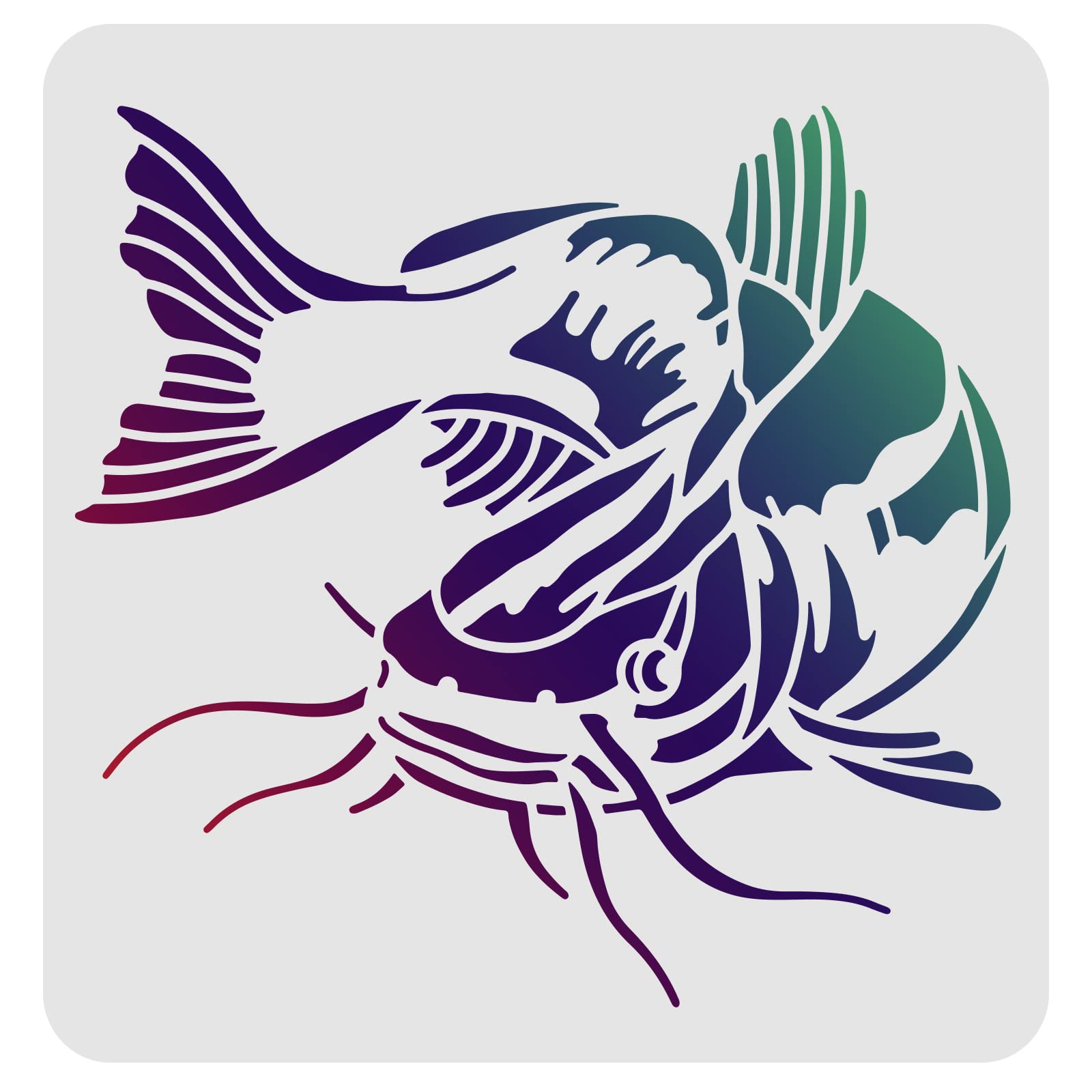 FINGERINSPIRE Fishing Scenery Drawing Painting Stencils Templates 30x30cm Plastic Stencils Decoration Square Reusable Stencils for Painting on Wood, Floor, Wall and Fabric