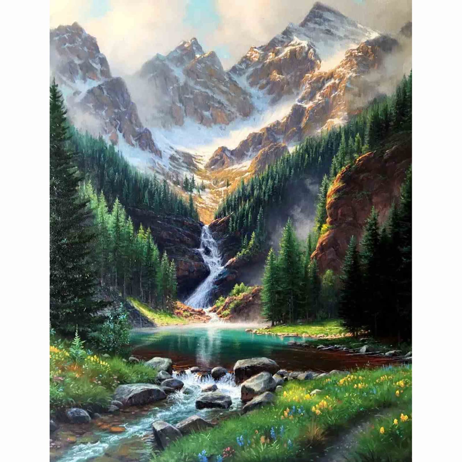 cukol cukol Cross Stitch Kits for Adults - 14x18 IN Easy Washable Pre Printed Forest Landscape Pattern, Advanced 11CT Stamped Beginner Embroidery Fabric, Fit for DIY Home Decor & Mum Gifts