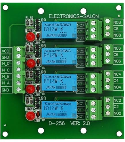 Dual SPST-NO 10Amp Power Relay Module, AC/DC 12V Control Voltage 915