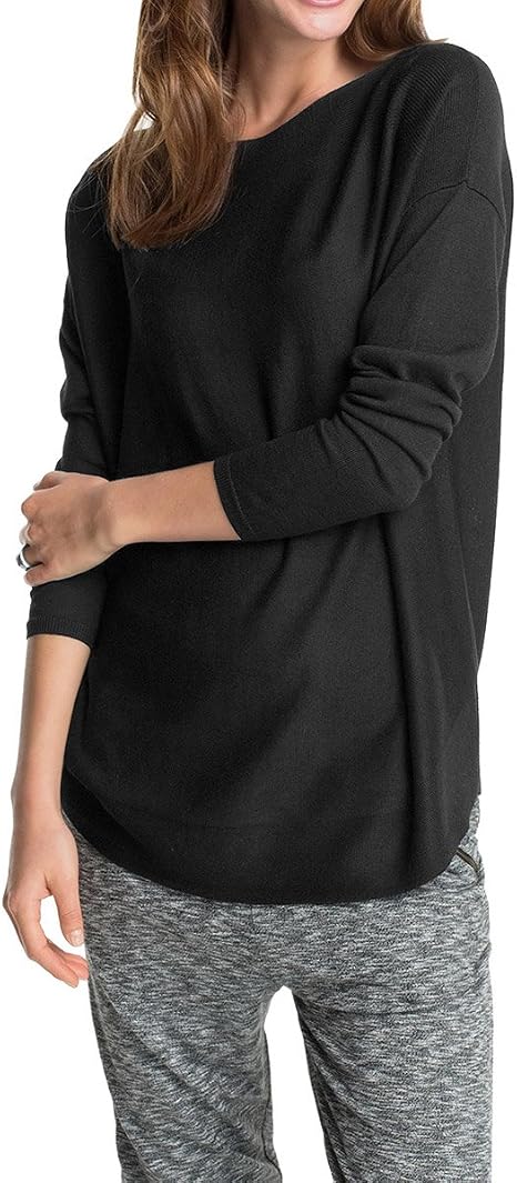 ESPRIT Damen Pullover Mit Strass-Logo - Aus Bio-Baumwolle - Langarm Mit Glitzersteinen