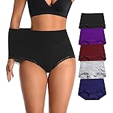 OPIBOO High Waisted Womens Cotton Underwear Tummy Control Comfortable Postpartum Panties Briefs