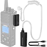 SAMCOM BTEAR01 Wireless Earpiece with Clear Airtube Tube 2 Pin Dongle for Two-Way Radios, FPCN30A/FPCN10A Wireless Headset Earphone with Mic 2-Pin K Plug, Radio NOT Included