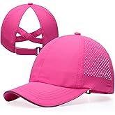 Girls Criss Cross Ponytail Hat Mesh Baseball Cap Kids Quick Dry Ponycap Hats Outdoor Summer Sports Hat Age 7-12