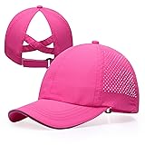 Girls Criss Cross Ponytail Hat Mesh Baseball Cap