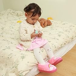 ESTAMICO Girls Plush Warm Slippers Cute Animal Kids