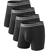 DAVID ARCHY Men's Underwear Boxer Briefs 4 Pack Ultra Soft Breathable Moisture-Wicking Viscose with Fly Pouch Tagless No Roll