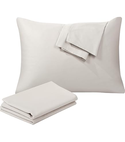 Funda De Almohada Juego De 2 Fundas De Almohada 100% Algodón De Fibra Larga, De La Marca Luxury Bedding Thecotton Silk Blanco Azul Brumoso Tamano Almohada Cervical