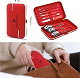 Keiby Citom Manicure Set 10pcs Stainless Steel Nail Clippers Kit Red Portable view 3